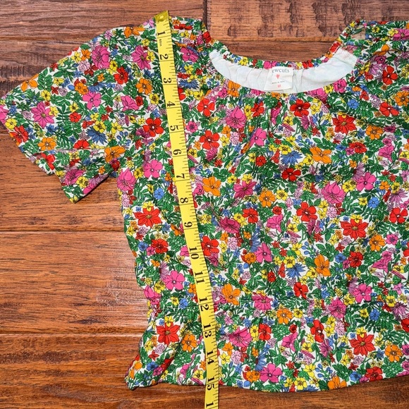 Crewcuts JCrew Girls' gathered-waist crop top in floral, size medium - Picture 5 of 6